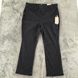 NYDJ Pull On Slim Boot Jean Womens 2X 20W-22W Trinity Black Stretch 29.5" Inseam